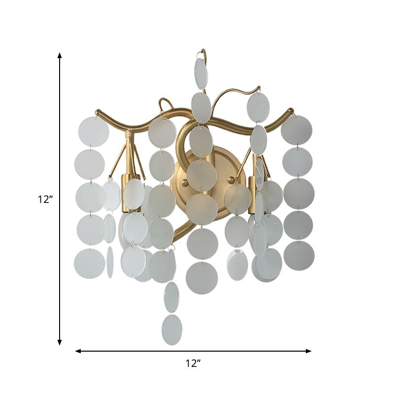 Branch Design Bedroom Wall Lighting Blue/Pink Glass 2 Lights Modern Style Wall Lamp with Open Bulb