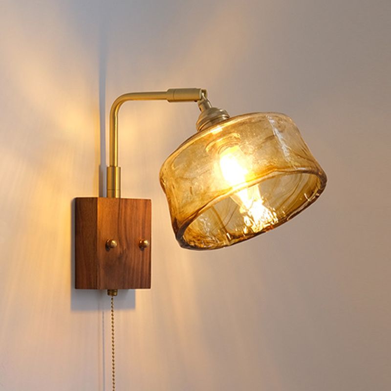 Contemporary Wall Sconce Armed Sconce Lighting with Glass for Bedroom