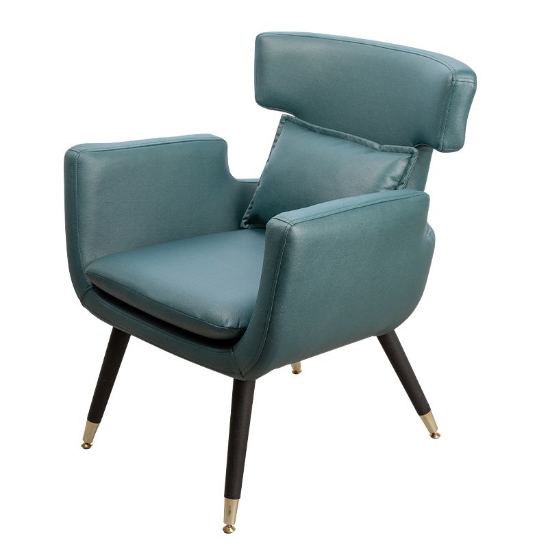 Minimalist Style Linen Fabric Dining Chair Solid Back Upholstered Single Chair for Home