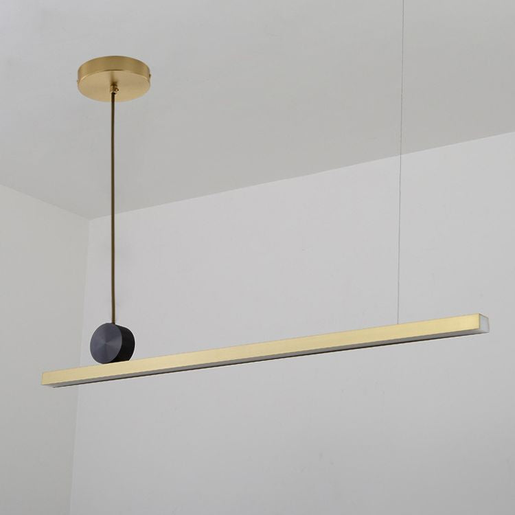 Luces lineales de la isla colgante accesorios de iluminación colgante minimalista de metal para restaurante