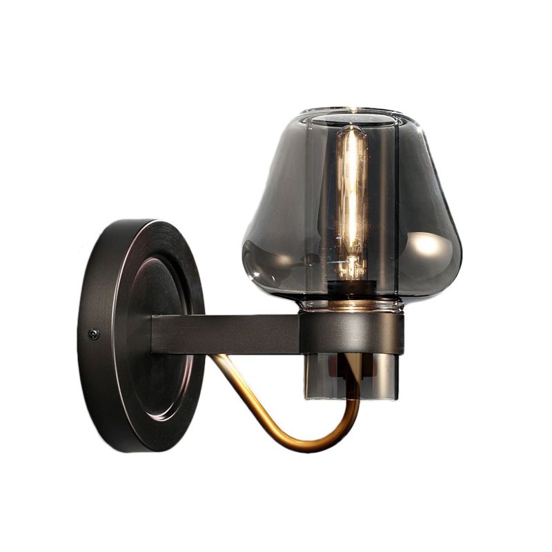 Black One Light Splock Light Modern Smoked Glass Lighting Fexecture para dormitorio