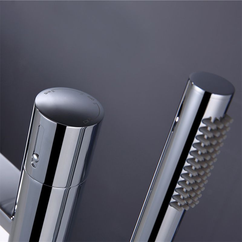 Floor Mounted Metal Freestanding Tub Filler Swivel Nickel Freestanding Faucet