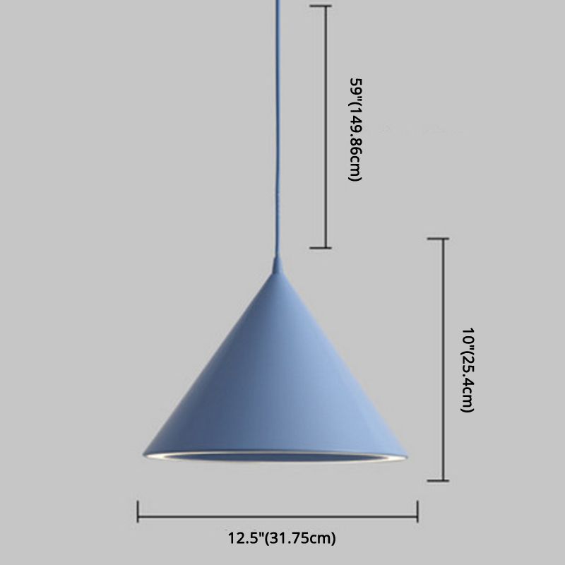 Conical Pendant Lighting Fixture Minimalist Style LED Metal Hanging Ceiling Light