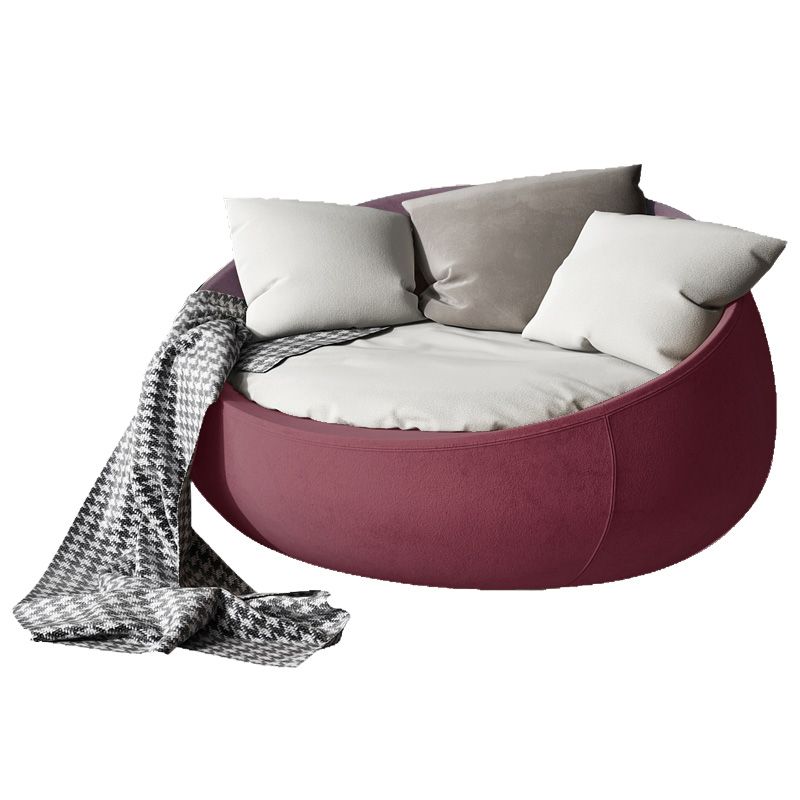 Solid Color Bedroom Cotton Removable Cushions Swivel Armless Accent Chair