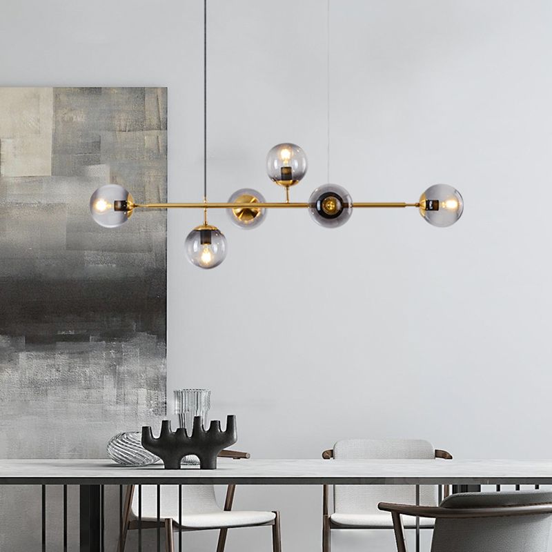 Glass Island Lighting Fixture Modern Style Hanging Lighting Fixture