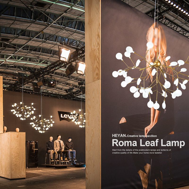 Modern Glowworm Chandelier Light Fixtures Multi-Head Suspension Pendant Lamps