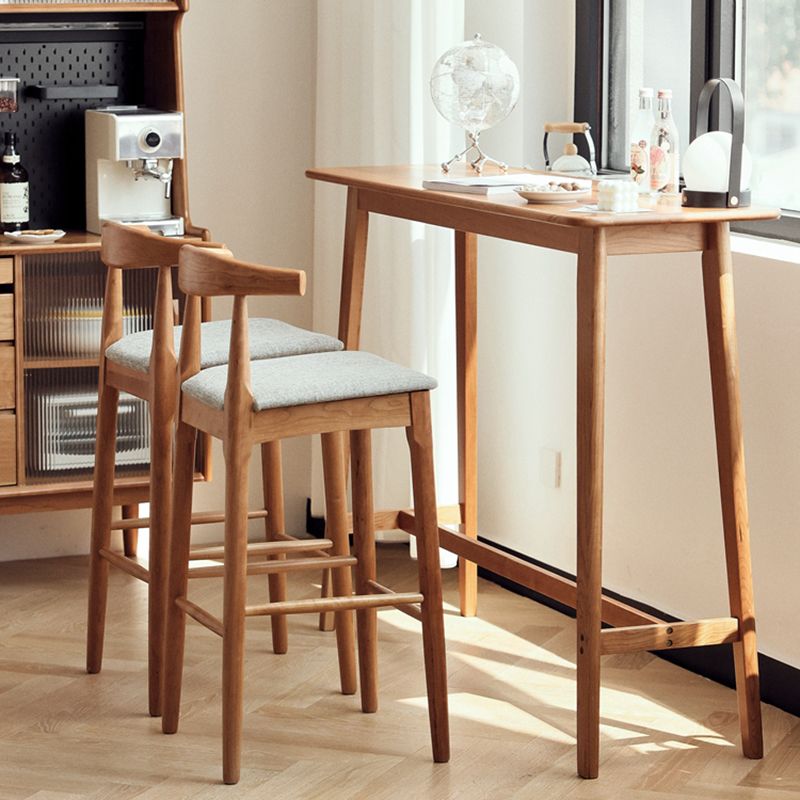 Modern Rectangle Solid Wood Bar Height Pub Table for Dining Room