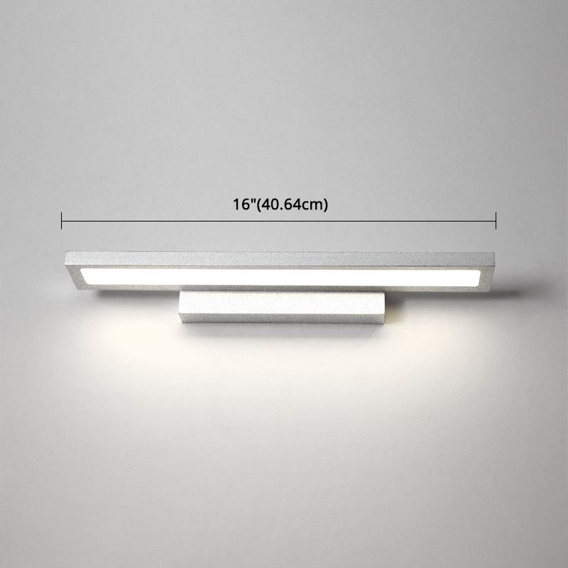 Rectangular Vanity Wall Light Fixtures Modern Minimalist Style Aluminum Single Vanity Light