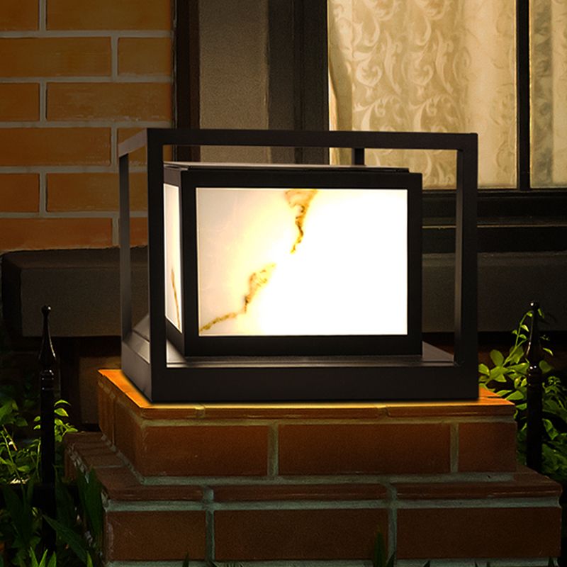 Contemporary LED Pillar Light Minimalist Solar Lighting Fixture for Backyard