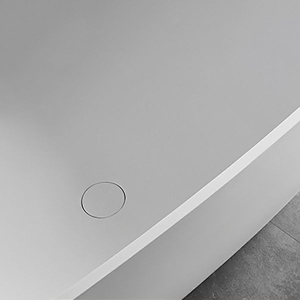 Modern Stone Oval White Bathtub Freestanding Soaking Bath for Bathroom