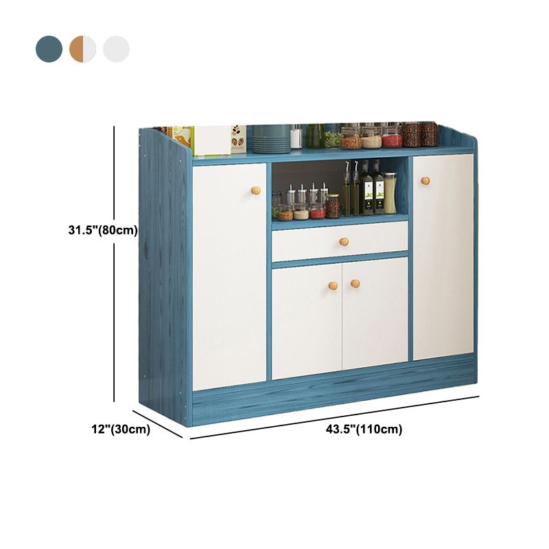 Modern Knobs Side Cabinet Rectangle Wood Storage Cabinet with Drawer