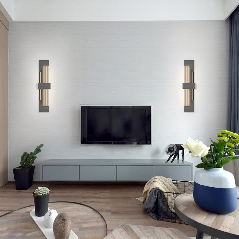 Luz de pared rectangular novedosa apliques modernas acrílico sala de estar LED luz montada de pared