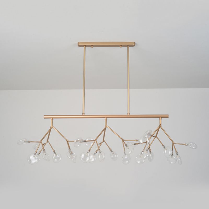 Modern Luxury Firefly Island Pendant Light Wrought Iron Sputnik Ceiling Light with Glass Shade