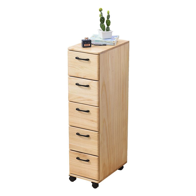 16.53" Wide Accent Chest with Drawers Solid Wood Chest with Wheels
