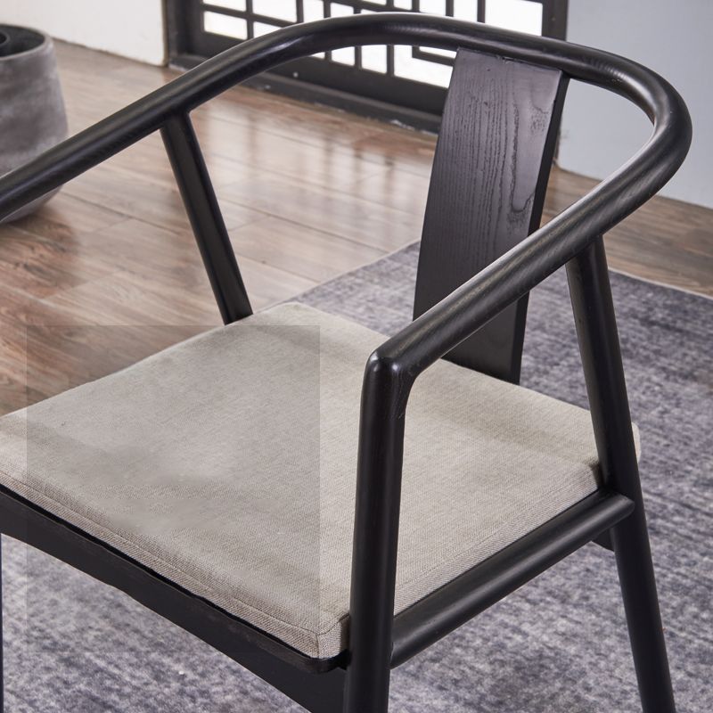 Silla de comedor de madera para el hogar tradicional, silla lateral de comedor con respaldo abierto y brazo
