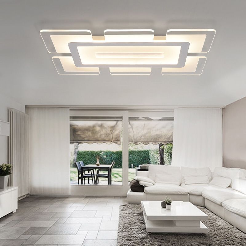 Lámpara de techo de montaje rectangular Lámpara Moderna LED de montaje de techo de montaje con sombra acrílica