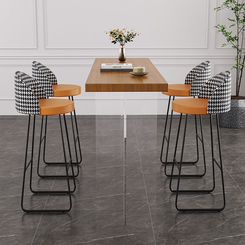 Rectangle Pub Dining Set 1/2/3/5/7 Pieces Solid Wood Counter Table with Upholstered Stools