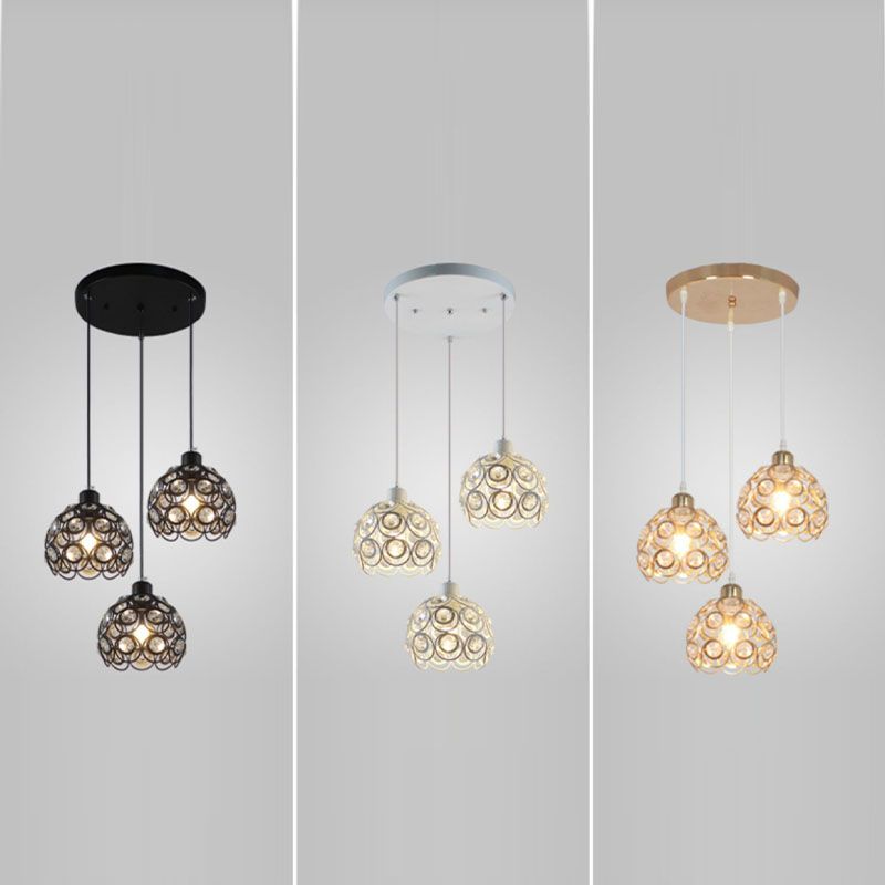 Nouveauté moderne Crystal Dome Light Light Modern Style LED Pendentif Light pour le chevet Bar