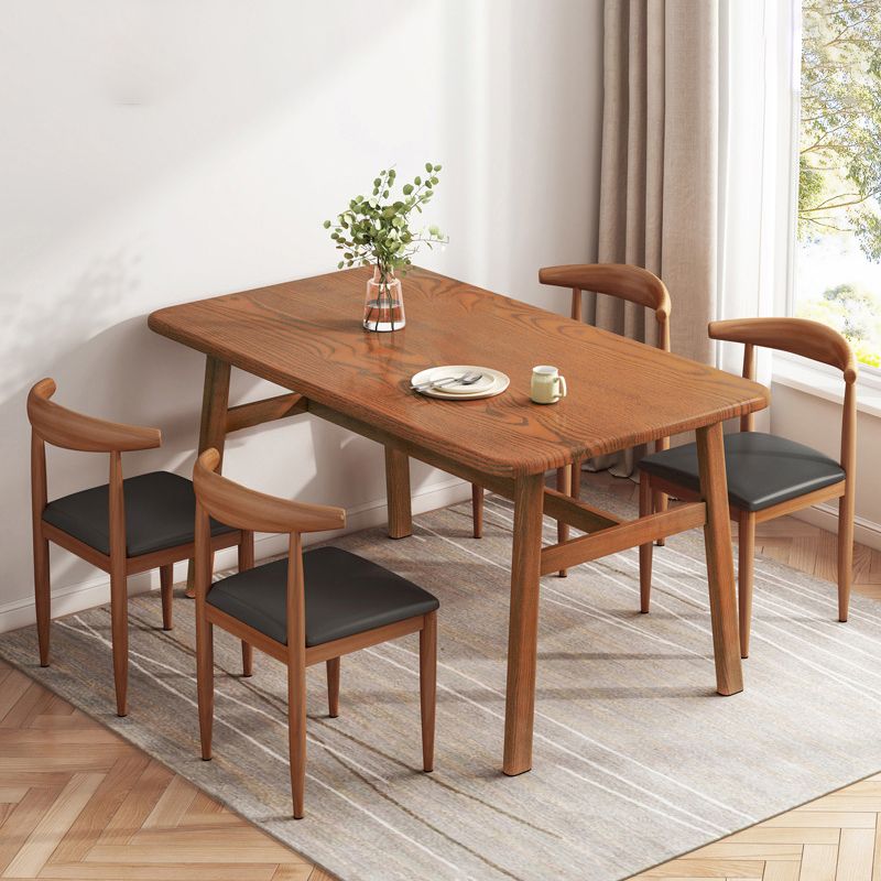 Moderne rechthoekige vorm standaard eetgelegenheid set mdf keuken dinerset in kaki