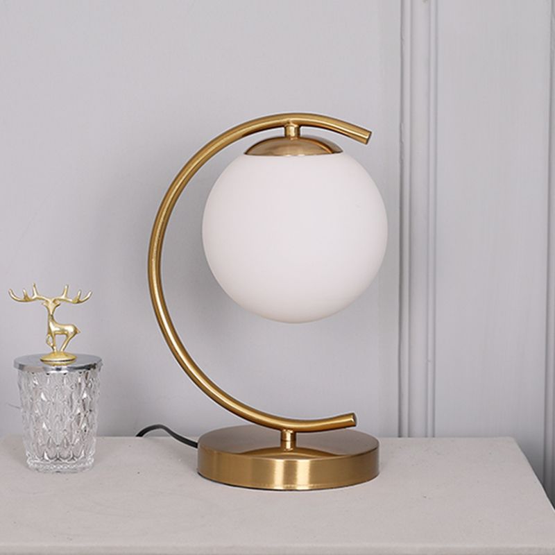 Verre de lampe de table sphérique moderne 1 lumière de table légère
