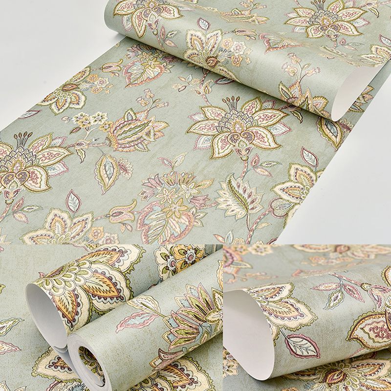 Paper Wallpaper with Pastel Color Blossoms, 33-foot x 20.5-inch