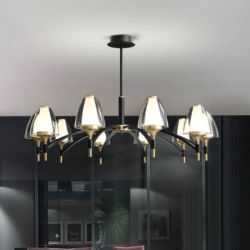 Schwarz Aluminium Anhänger Lichter Minimalismus Decke Anhänger Licht für Wohnzimmer