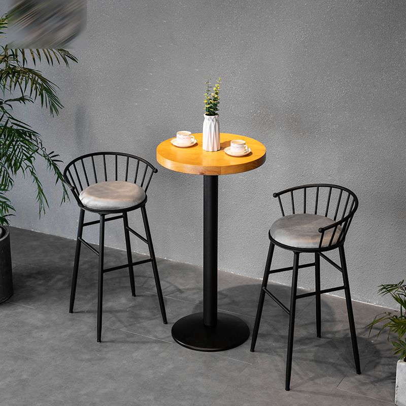 Modern Metal Upholstered Bar Stool Bristol Barstool with Iron Legs and Cushion