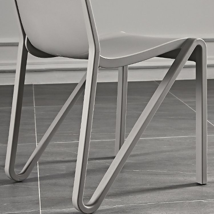 Modern Stackable Square Dining Chair Acrylic Dining Armless Chair for Kitchen