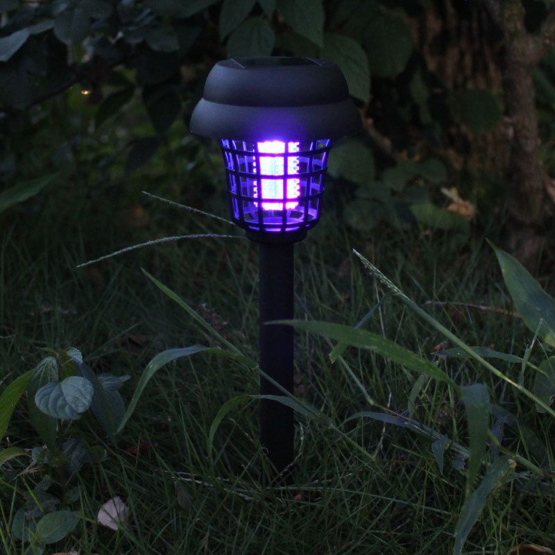 Hexagonal Palace Solar Lawn Lighting Art Decor Plastic Black LED Mosquito Repellent Light