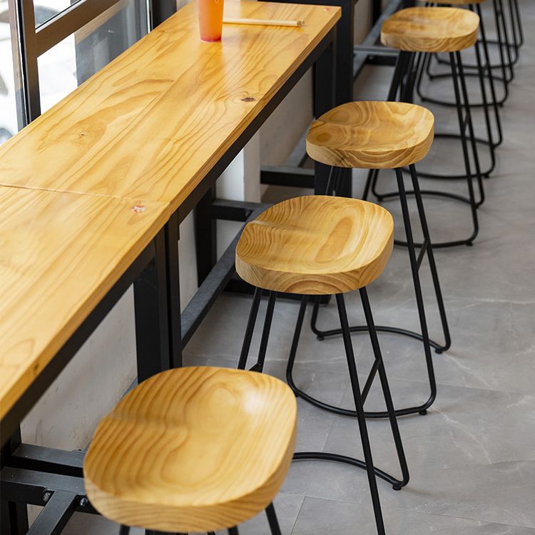 Solid Wood Dining Stools Contemporary Dining Stools with Footrest