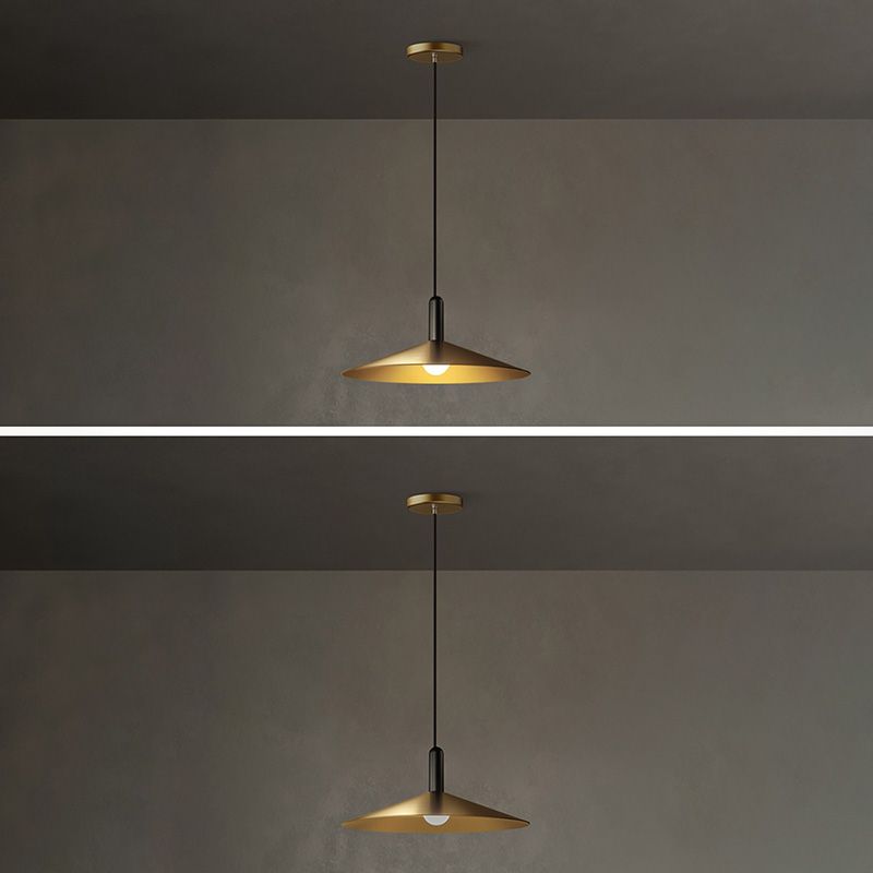 Flared Dinning Room Hanging Ceiling Light Metal Nordic Down Lighting Pendant in Coppery