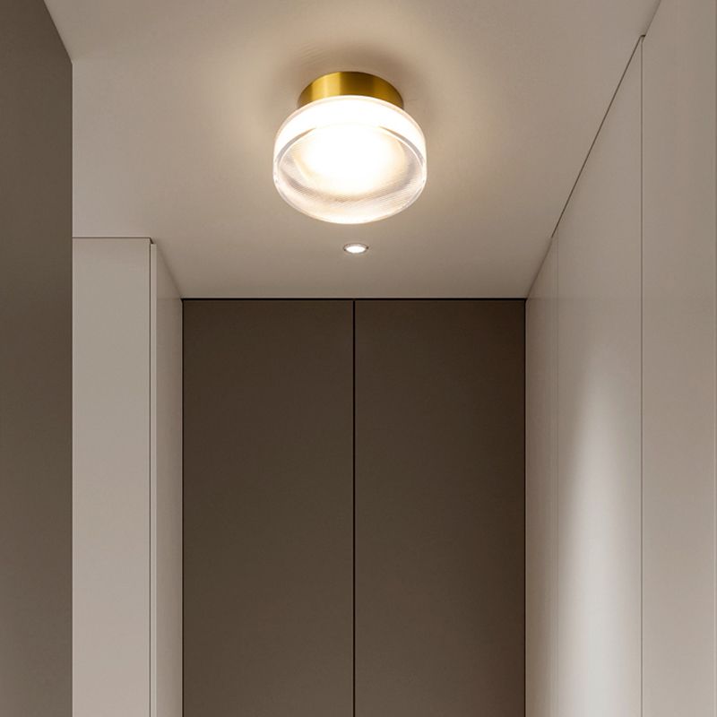 Aluminum and Acrylic Bath Sconce 1 Light Bathroom Vanity Lighting in Black / Gold