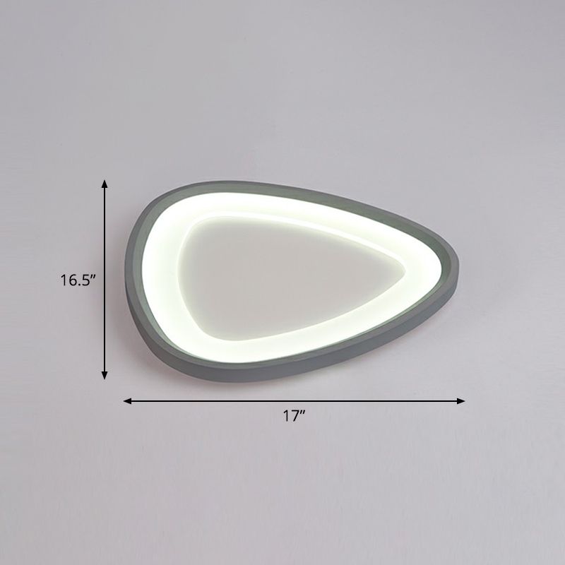 Droplet LED Ceiling Mount Light Minimalistic Metal Bedroom Flushmount Light in Dark Grey