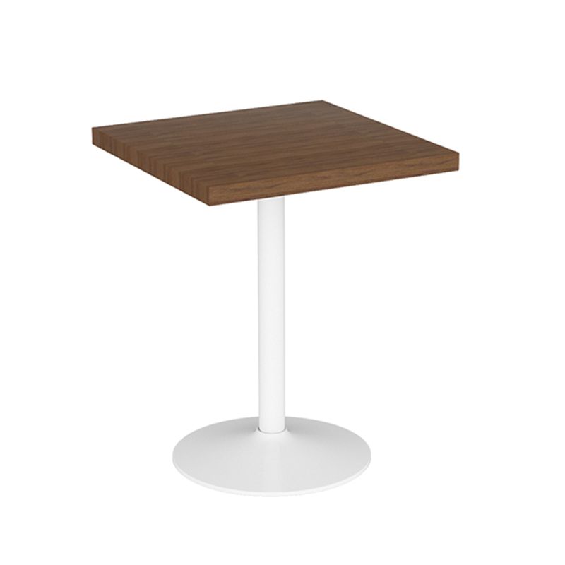 Mesa de comedor marrón de madera maciza, mesa de cocina industrial con base de pedestal de metal