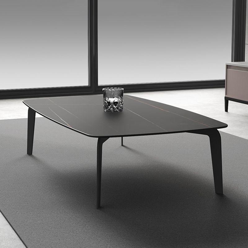 Rectangular Slate 4 Legs Coffee Table 16.5" High Stone 1 Single Cocktail Table