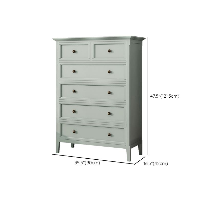 Green Scandinavian Wood Storage Chest with Soft-Close Drawers for Home