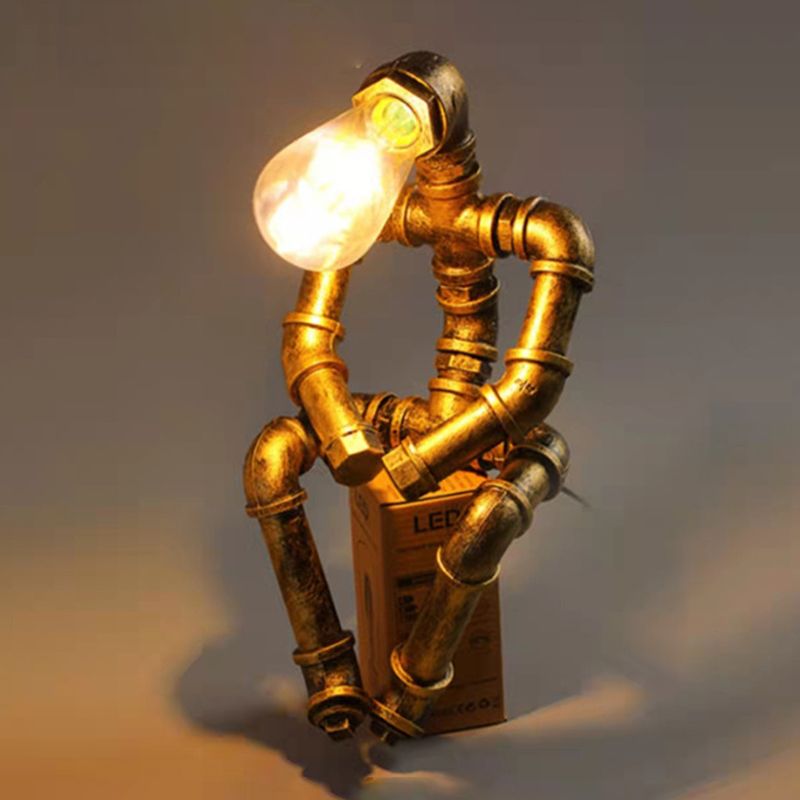 Industrial Style Unique Shape Table Lighting Metal 1 Light Table Lamp for Bedroom