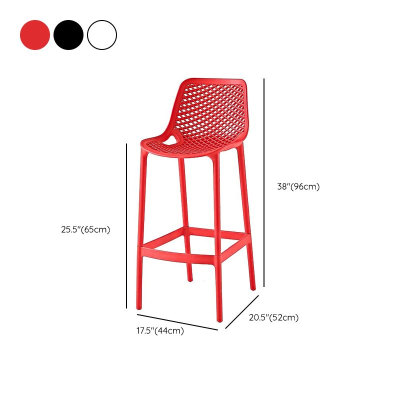 Pp Plastic Bar Height Stool Indoor Industrial Armless Bar Stool with Footrest