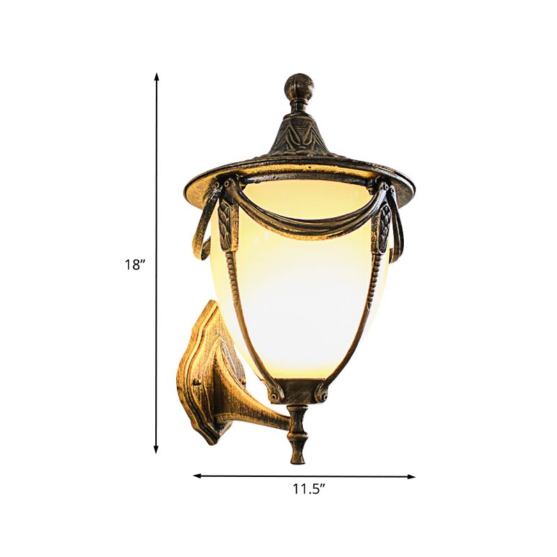 Bronze Pinecone Wall Lighting Ideas Rustic Metallic 1 Head Outdoor Wall Sconce Lamp