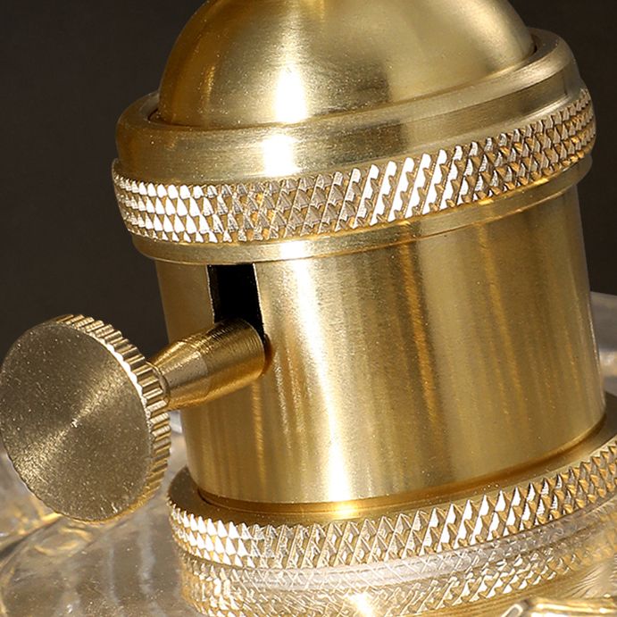 Shaded Aisle Semi Flush Mount Lighting Glass Minimalist Semi Flush Ceiling Light in Gold