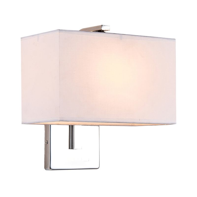 Metal Modern Wall Sconce Rectangle Shape Wall Light with Fabric Shade for Living Room