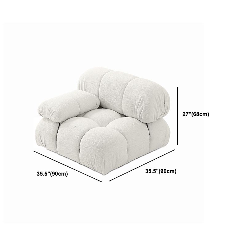 Contemporary Biscuit Back Sofa 26.38"High Wool Couch for Living Room,White