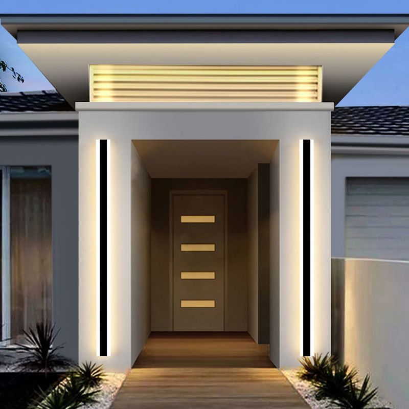 Linear Wall Lighting Simplicity Metal 1 Light Wall Sconces in Black