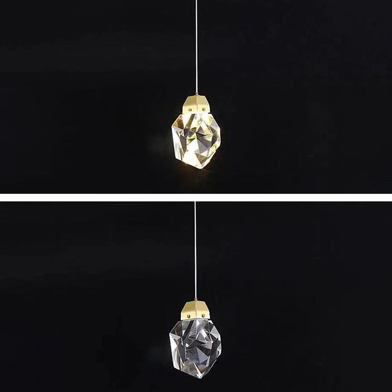 Lámpara de múltiples colgantes geométricos luces colgantes de cristal de estilo de lujo modernos en acabado dorado para sala de estar