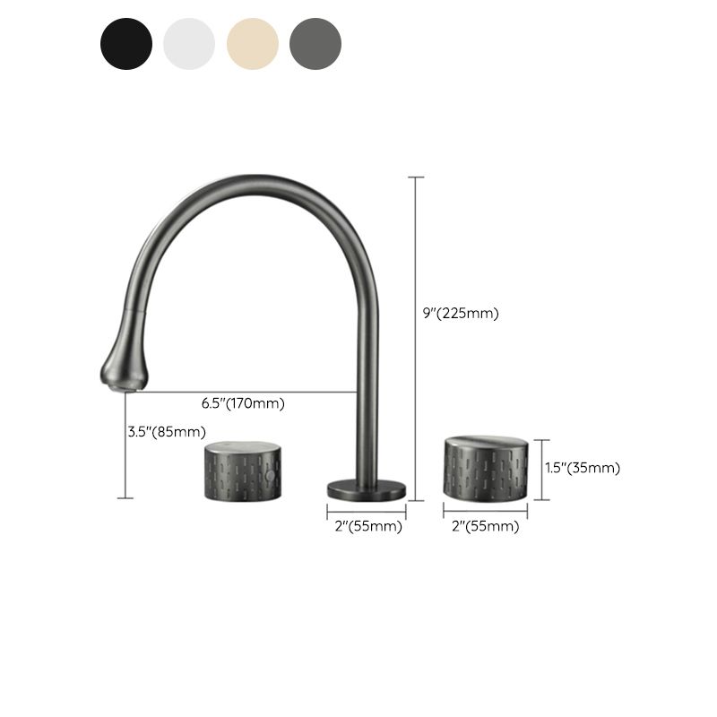 Modern Bathroom Faucet Two Handle Temperature Control Bathtub Faucet