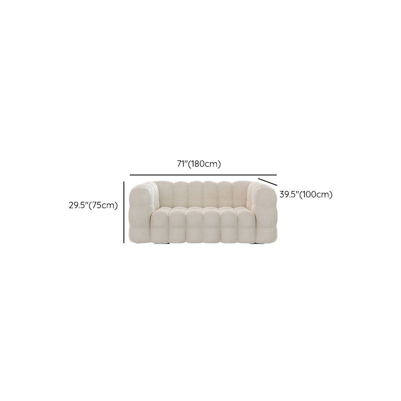 Solid Color Sofa Stationary Modern Square Arm Sofa for Living Room