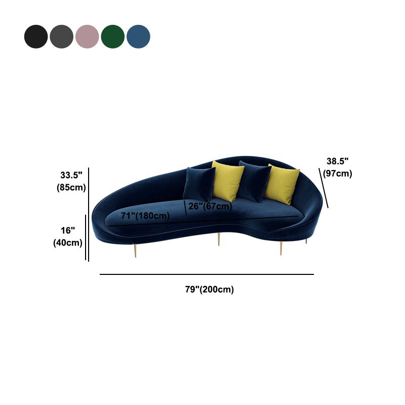 Ultra-Modern Curved Sofa with Tight Back and Tuxedo Arm for Apartment