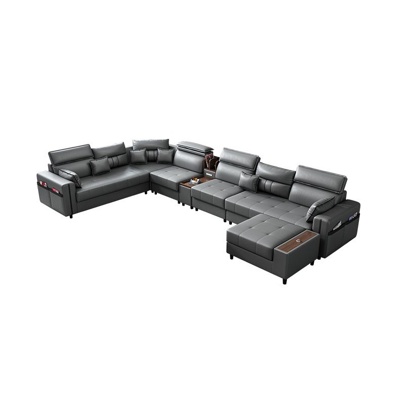 Sofá de almacenamiento contemporáneo Sofá de sala de estar ajustable de almacenamiento de brazo cuadrado de la sala de estar ajustable