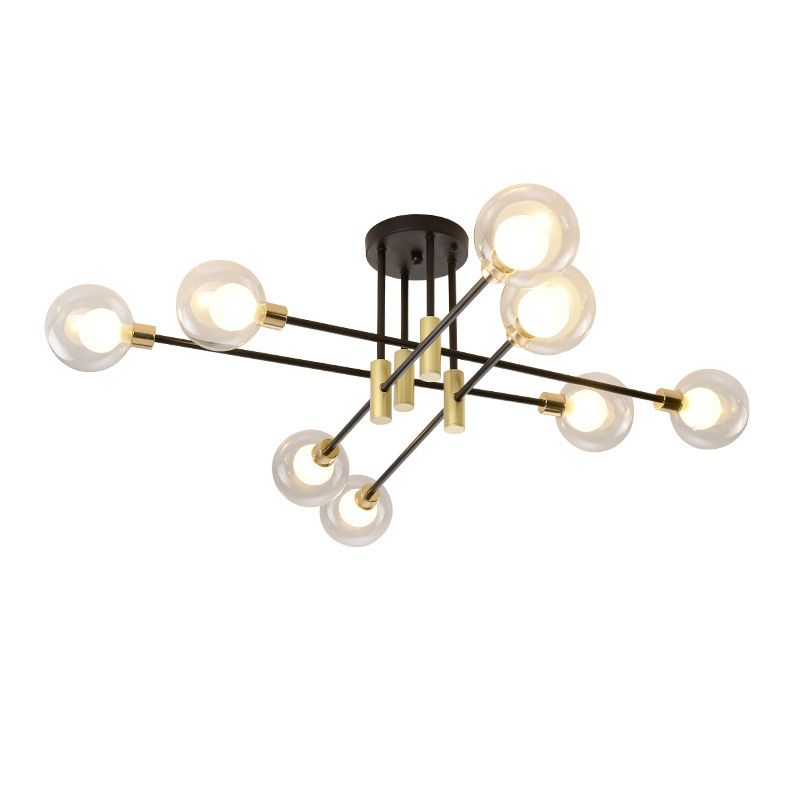 Glass Sputnik Shape Flush Ceiling Light Modern Multi Lights Flush Light Fixtures