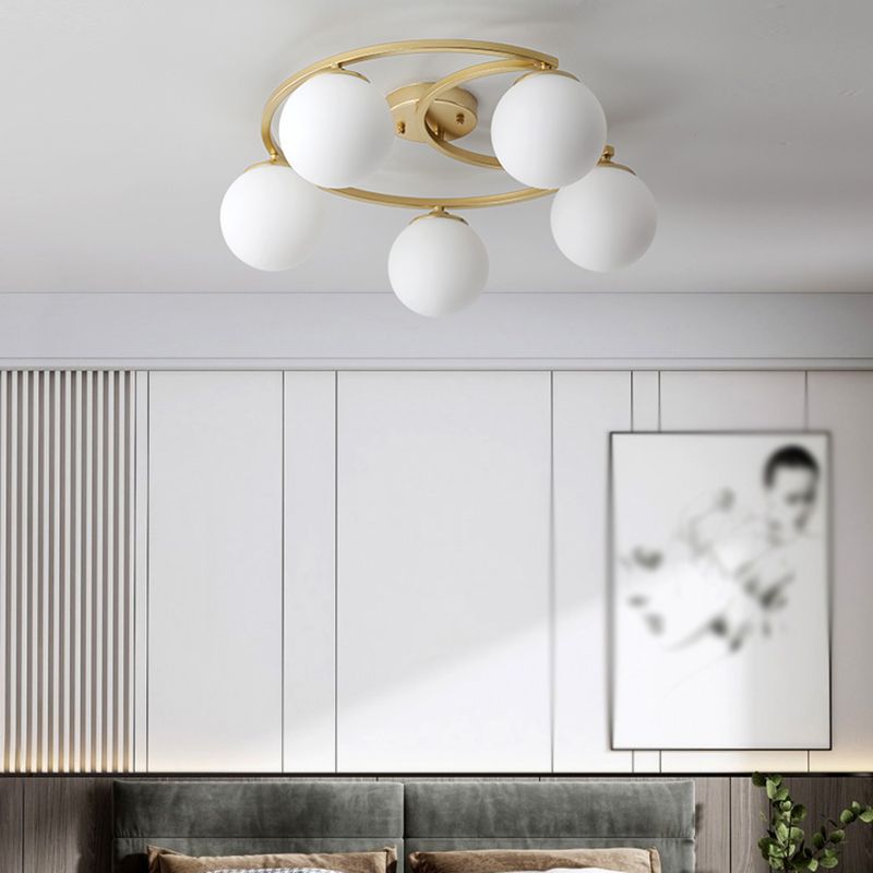Modern Simple Ceiling Light Ball Shape Iron Ceiling Lamp for Bedroom